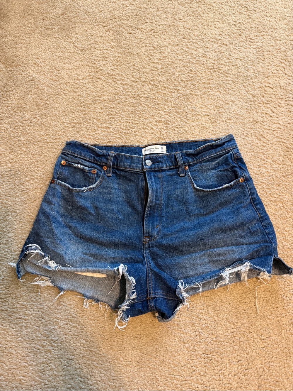 Abercrombie & Fitch Distressed Denim Blue Women's Shorts